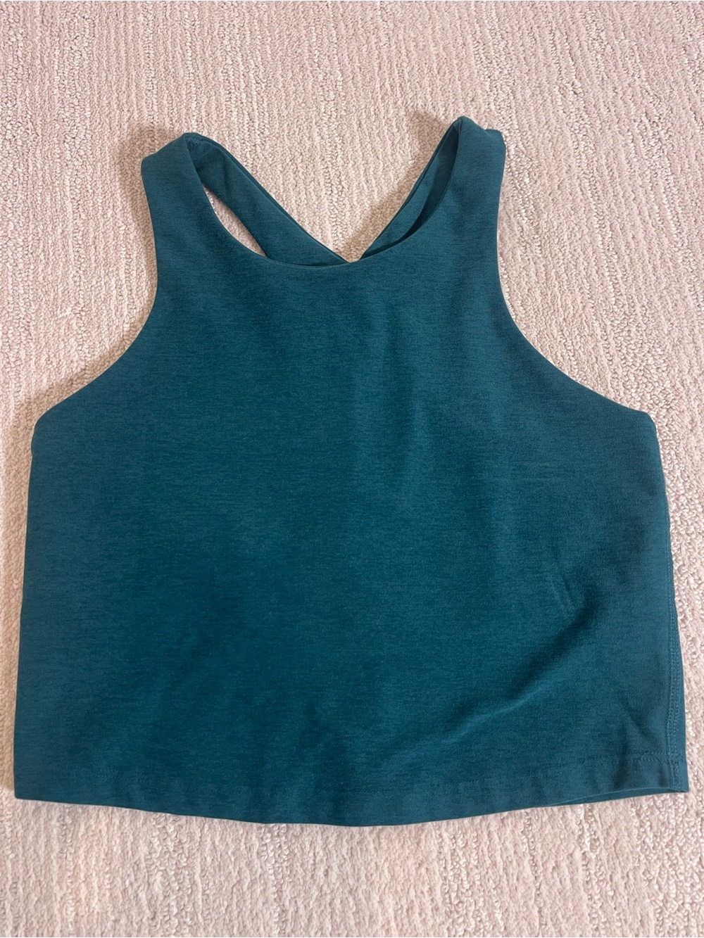 Beyond Yoga Teal Cropped Racerback Tank